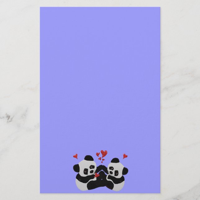 Papelaria Corações preciosos da panda (Frente)
