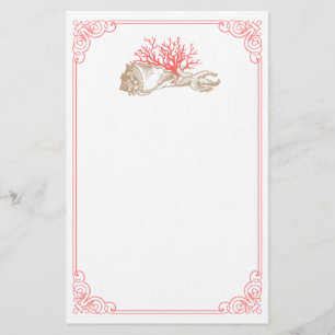 Papelaria Coral vermelho e escudos