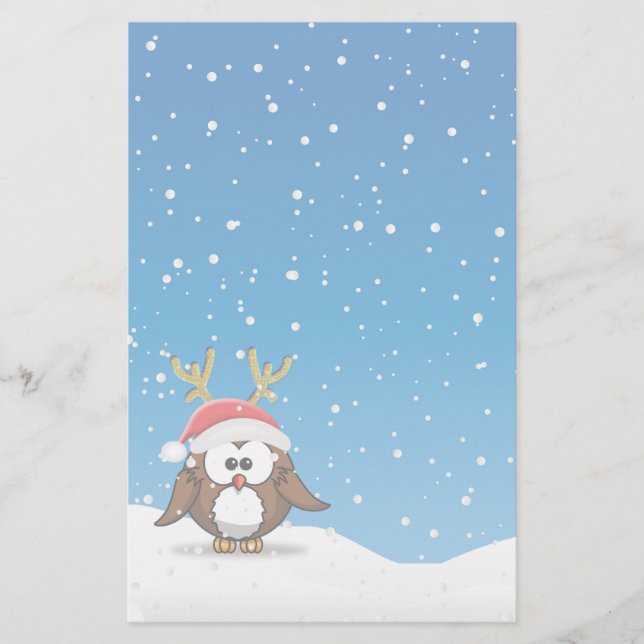 Papelaria Corça Papai Noel Coruja (Frente)