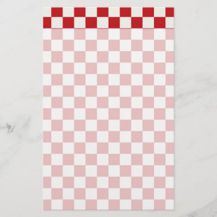 Papelaria Cores Checkered vermelhas e brancas do CHURRASCO