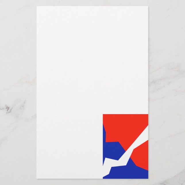 Papelaria Cores de Sinalizador Branco Vermelho Azul (Frente)