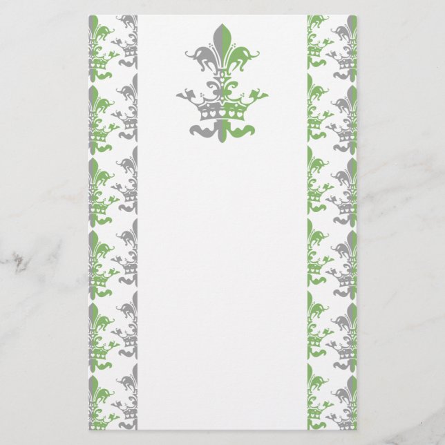 Papelaria Coroa do coração de Fleur - verde (Frente)
