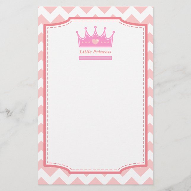 Papelaria Coroa Rosa para a Princesa Real (Frente)