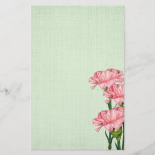 Papelaria Cravos cor-de-rosa