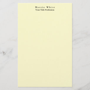 Papelaria Cream Cor Simples, Elegante Moderno