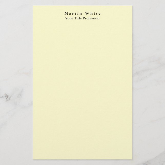 Papelaria Cream Cor Simples, Elegante Moderno (Frente)