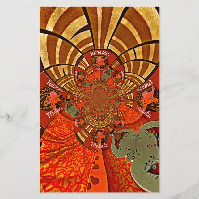 Papelaria Crie o seu único Design de arte africana Girafa (Frente)