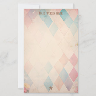 Papelaria Crie Seu Próprio Floral Grunge Harlequim Pastel