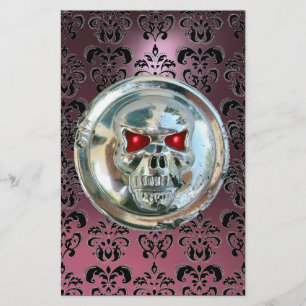 Papelaria CROMA SKULL DAMASK Rosa Ametista Roxo