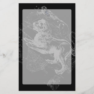 Papelaria Cromo Como Leo Zodiac Constelação Mapa Hevelius