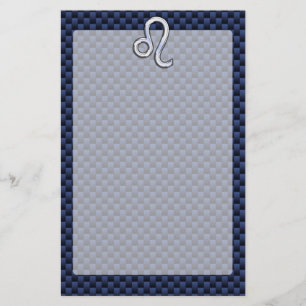 Papelaria Cromo Como Leo Zodiac Sinal Fibra Azul De Carbono