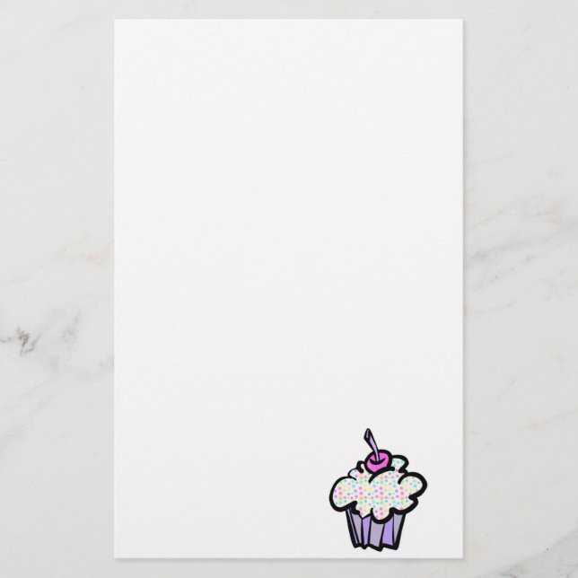 Papelaria cupcake com bolinhas pastéis (Frente)