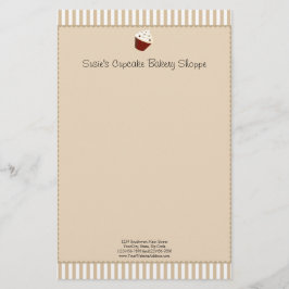 Papelaria Cupcake com tiras de Mocha Suave