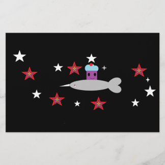 Papelaria Cupcake espacial e Sr. Narwhal