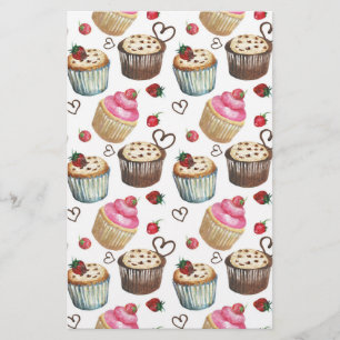 Papelaria Cupcakes de aquarela