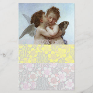 Papelaria Cupido e psique como o branco do amarelo das