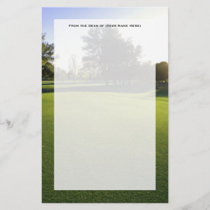Papelaria Curso de Golfe Verde no amanhecer