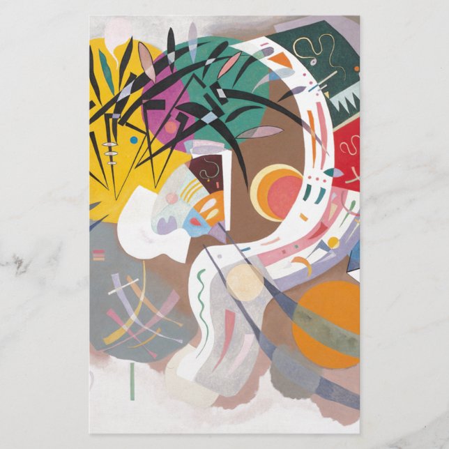 Papelaria Curva Dominante de Kandinsky Abstrato (Frente)