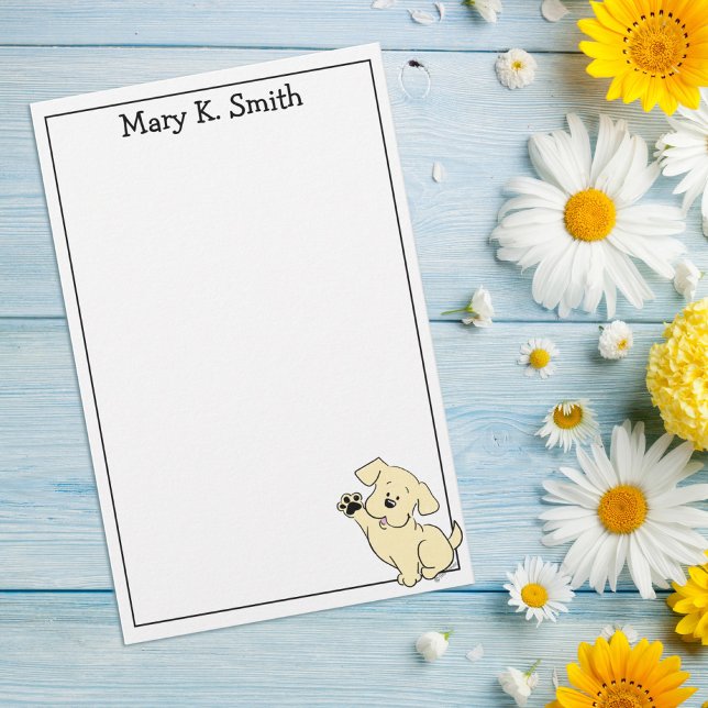 Papelaria Custom Yellow Lab Puppy Cute Dog Art Stationery (Criador carregado)