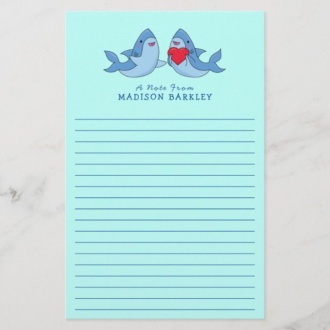 Papelaria Cute Kawaii de Shark Kid (Frente)