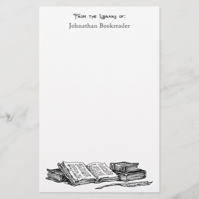 Papelaria Da Biblioteca de Livros Antigos Papel Personalizad (Frente)