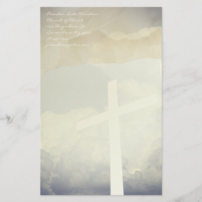 Papelaria da Cruz Cristã nas Nuvens (Frente)