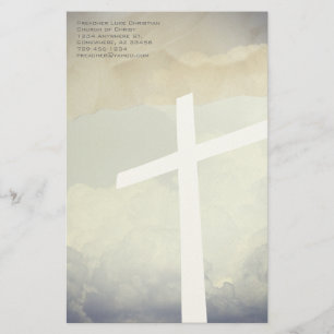 Papelaria Da Cruz Cristã Sobre Nuvens