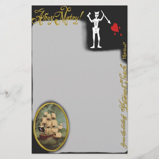 Papelaria Da Mesa do Stationery Edward Pirate (Frente)