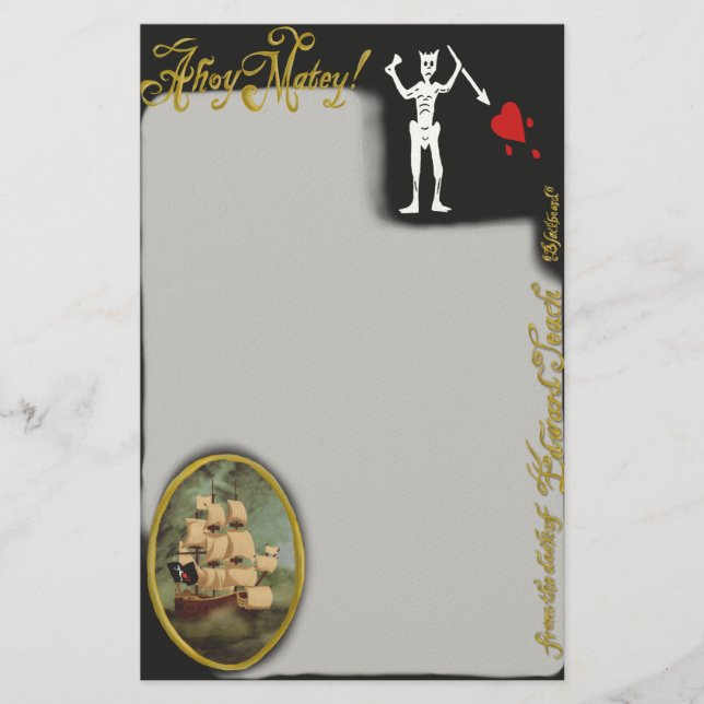 Papelaria Da Mesa do Stationery Edward Pirate (Frente)