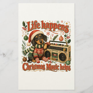 Papelaria Dachshund A Vida Acontece Música de Natal Ajuda