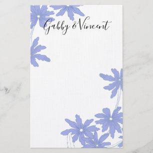 Papelaria Daisies Azuis Periwinkle no Casamento Branco