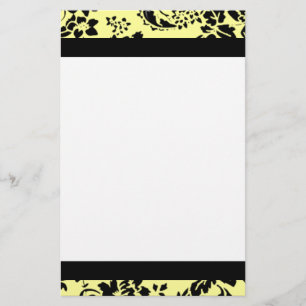 Papelaria Damasco amarelo e preto