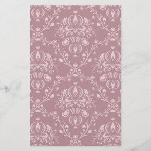 Papelaria Damasco roxo e branco