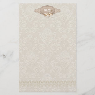 Papelaria Damask Swan Elegance