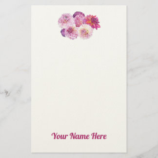 Papelaria Dazzling Dahlias Personalized Stationery