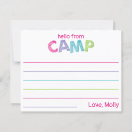 Papelaria de Acampamento de Verão Rústico Rosa Fem