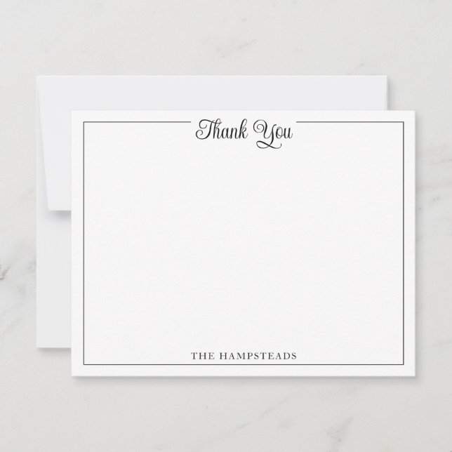 Papelaria de Agradecimento Preto e Branco com Letr (Frente)
