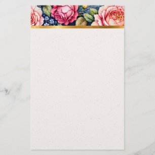 Papelaria de Cabeçalho Rosa de Cor Brilhante