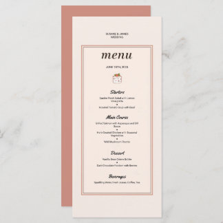 Papelaria de casamento elegante Menu de casamento