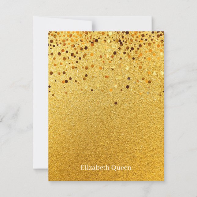 Papelaria de Convite com Brilho Dourado em Pontos (Frente)