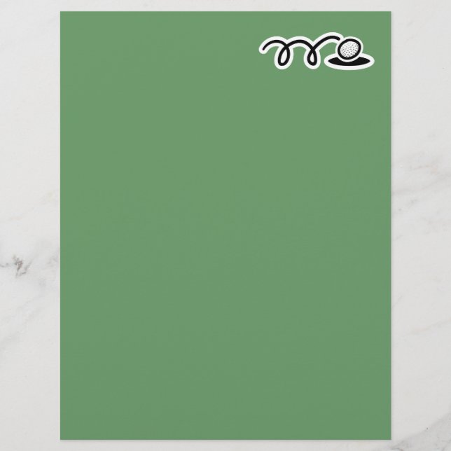 Papelaria de golfe com bola de golfe (Frente)