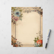 Papelaria de Jornal de Lixo Floral Shabby Chic