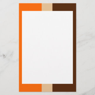 Papelaria de Laranja Tan e Borda Marrom