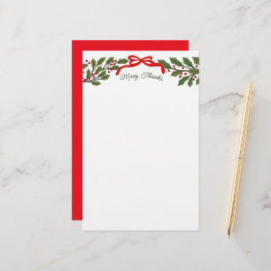 Papelaria de Natal com Arco Vermelho e Grinalda de