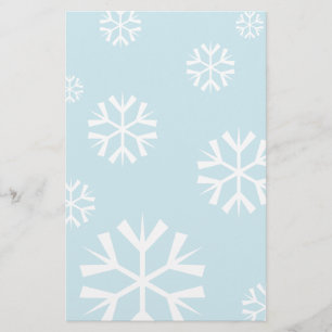 Papelaria de Natal com flocos de neve brancos