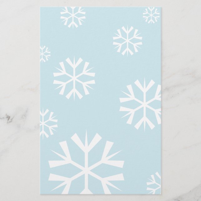 Papelaria de Natal com flocos de neve brancos (Frente)