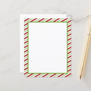Papelaria de Natal com listras vermelhas e verdes