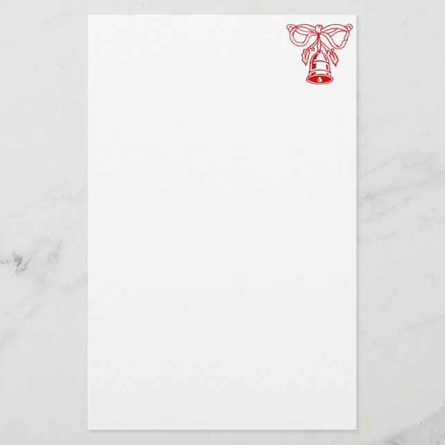 Papelaria de Natal | Papel de carta com sino (Frente)
