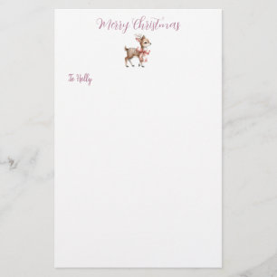 Papelaria de Natal Personalizada de Rena Doce