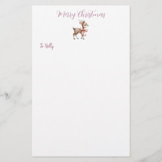 Papelaria de Natal Personalizada de Rena Doce